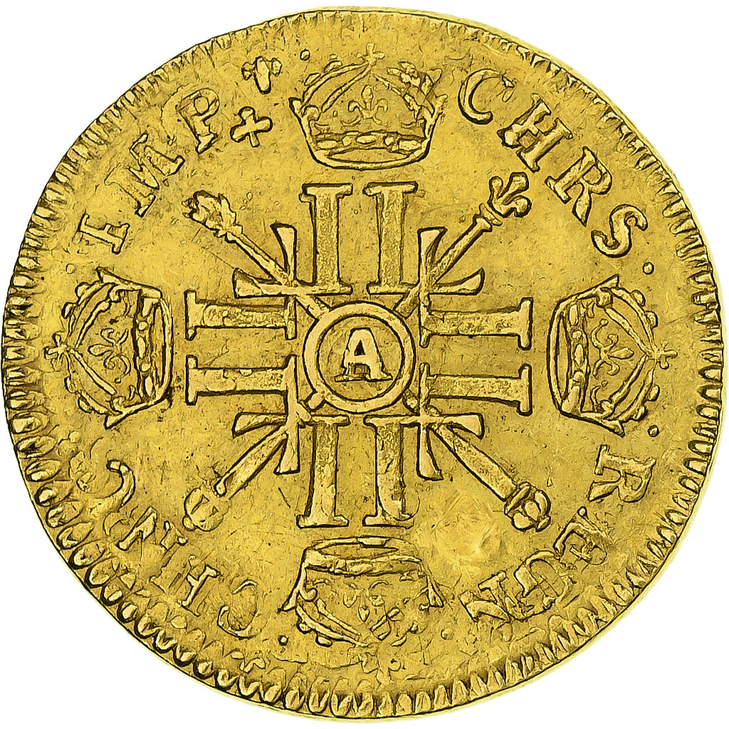 Francia, Louis XIV, Louis d'Or, Louis d'or aux 8 L et aux insignes, 1702, Paris