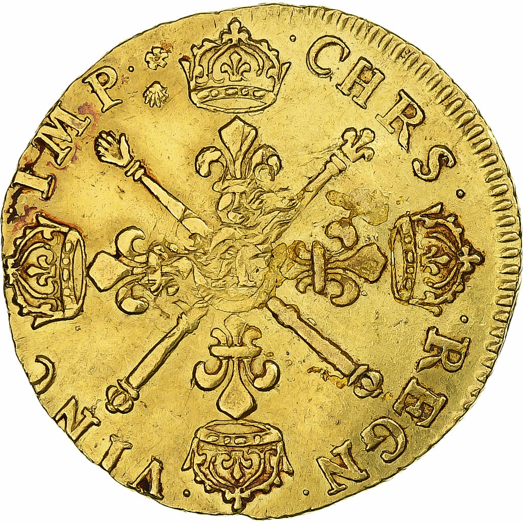 França, Louis XIV, Louis d'Or, Louis d'or aux insignes, 1704, Paris, réformé