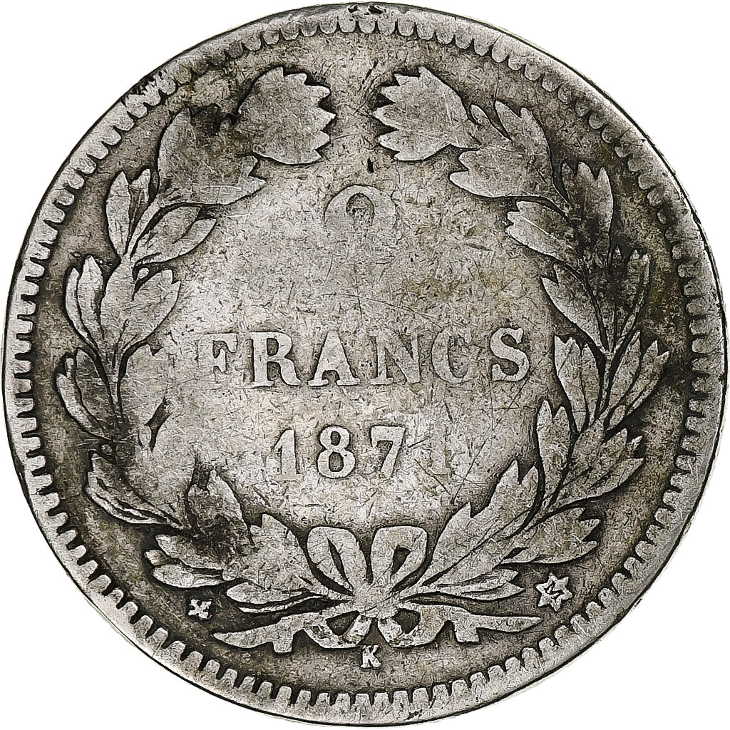 França, 2 Francs, Cérès, 1871, Bordeaux, Prata, F(12-15), Gadoury:530