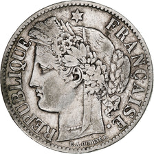 France, 2 Francs, Cérès, 1887, Paris, Silver, VF(20-25), Gadoury:530a