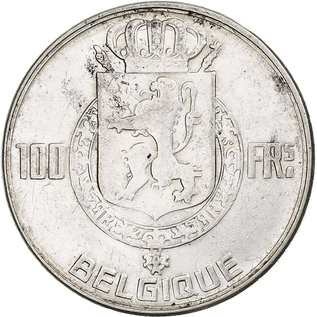 Belgio, Régence Prince Charles, 100 Francs, 100 Frank, 1950, Argento, BB+