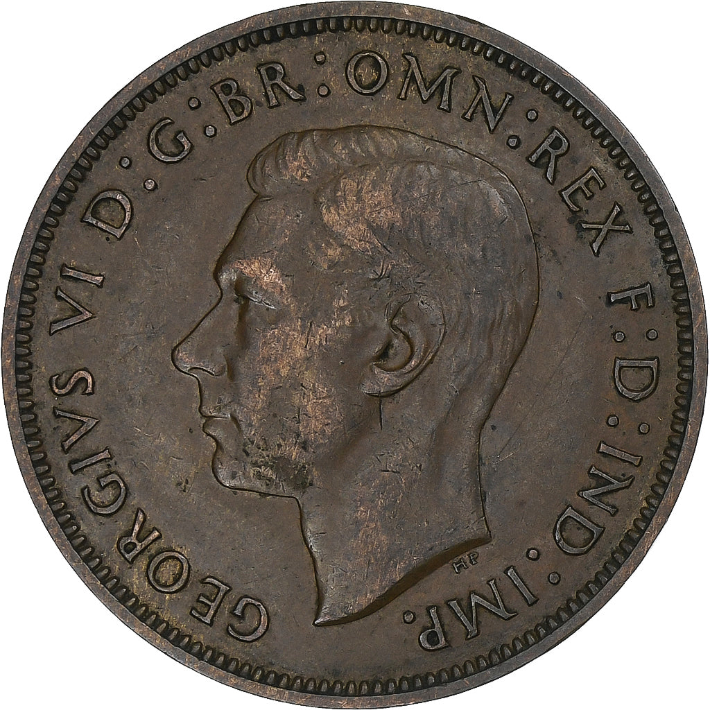 Gran Bretaña, George VI, Penny, 1939, Bronce, MBC+, KM:845