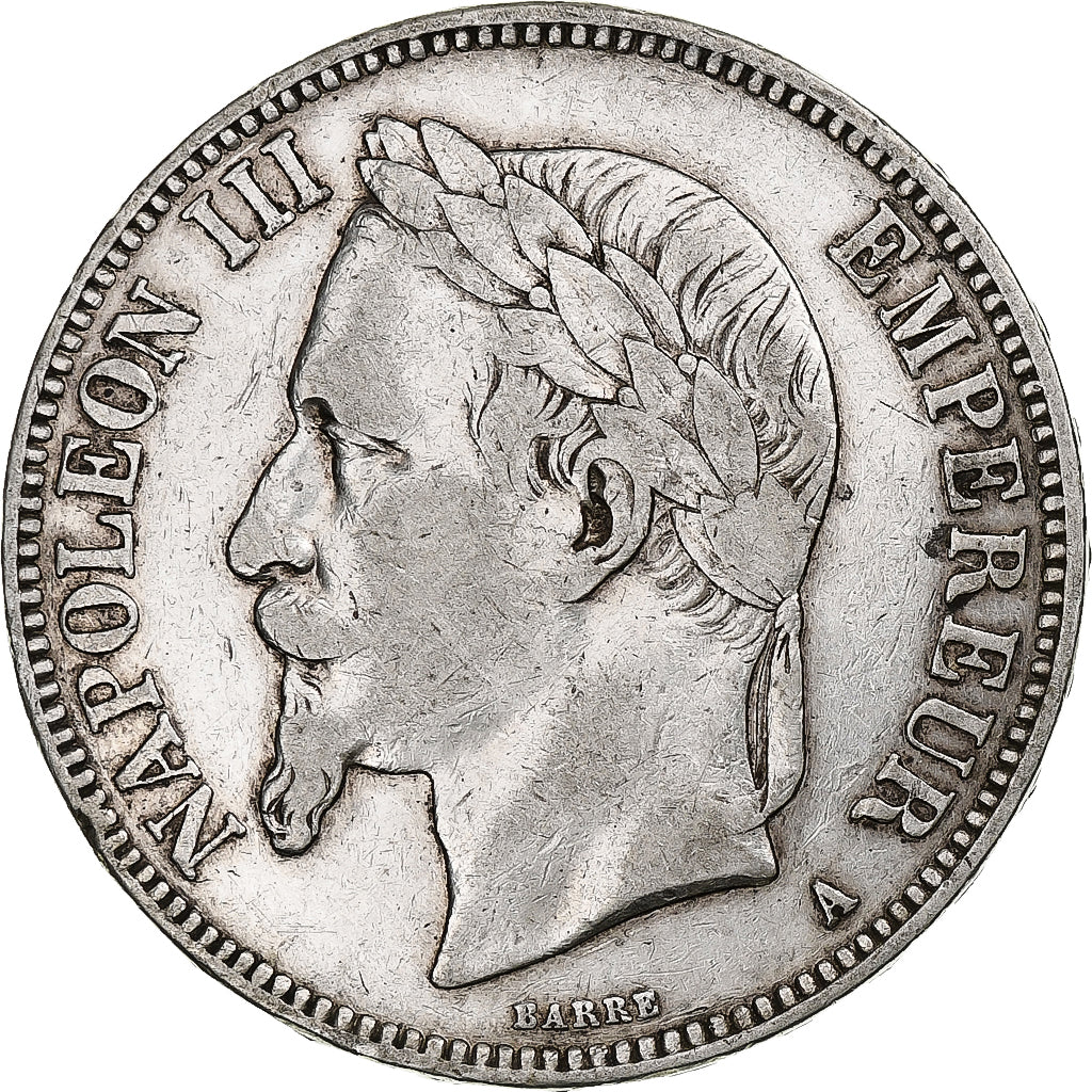 Frankrijk, Napoleon III, 5 Francs, 1868, Paris, Zilver, ZF, Gadoury:739