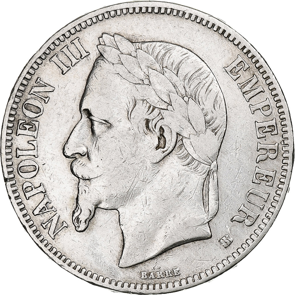 Frankreich, Napoleon III, 5 Francs, 1869, Strasbourg, Silber, SS, Gadoury:739