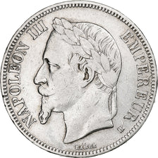 Frankreich, Napoleon III, 5 Francs, 1869, Strasbourg, Silber, SS, Gadoury:739