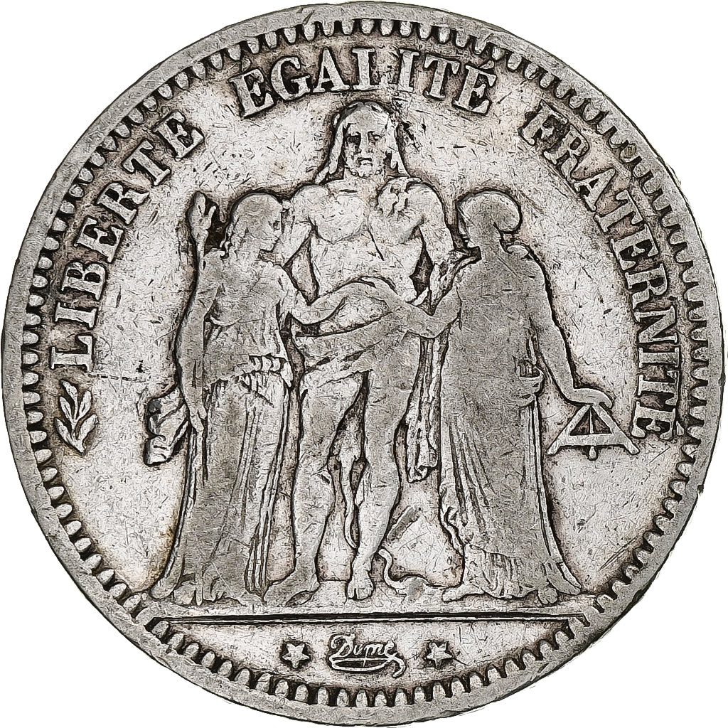 France, 5 Francs, Hercule, 1873, Paris, Argent, TB+, Gadoury:745a, KM:820.1
