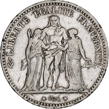 France, 5 Francs, Hercule, 1877, Bordeaux, Argent, TTB, Gadoury:745a, KM:820.2