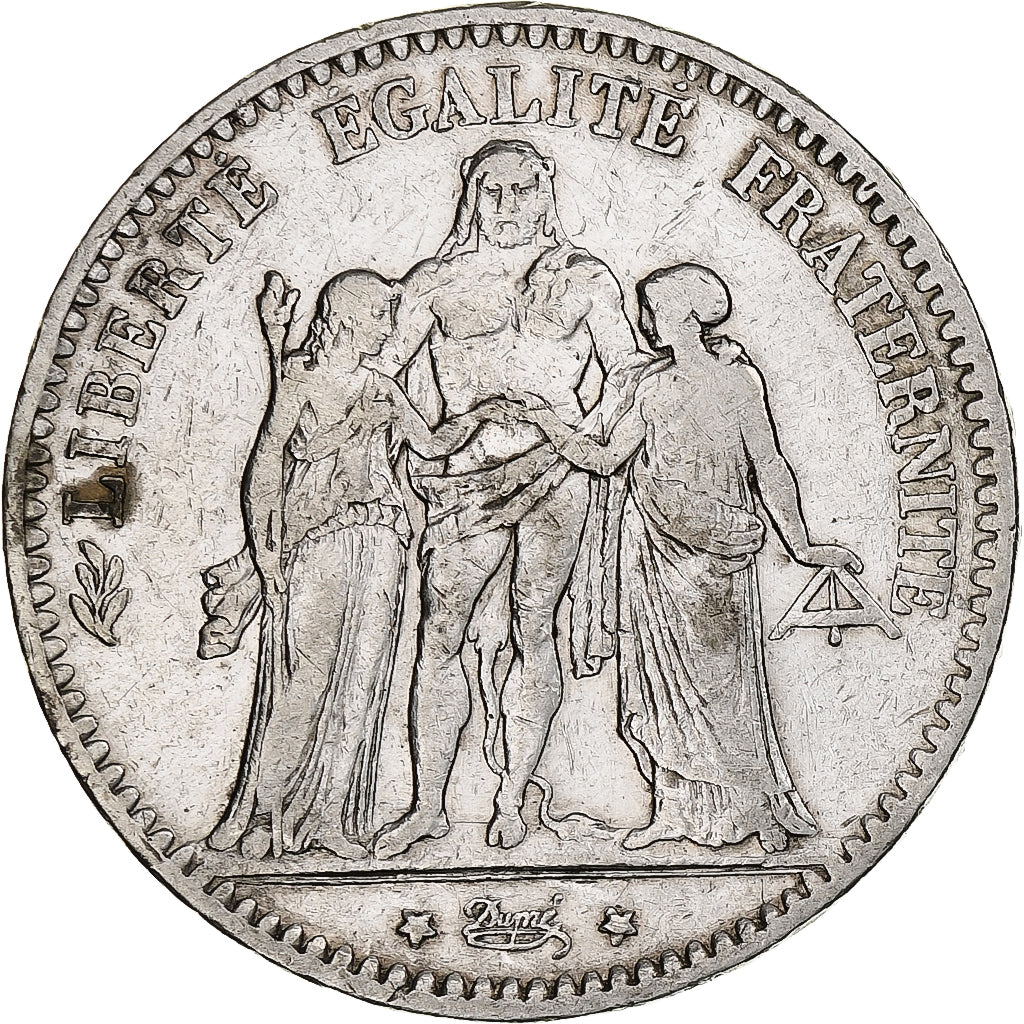 France, 5 Francs, Hercule, 1876, Paris, Argent, TB+, Gadoury:745a, KM:820.1