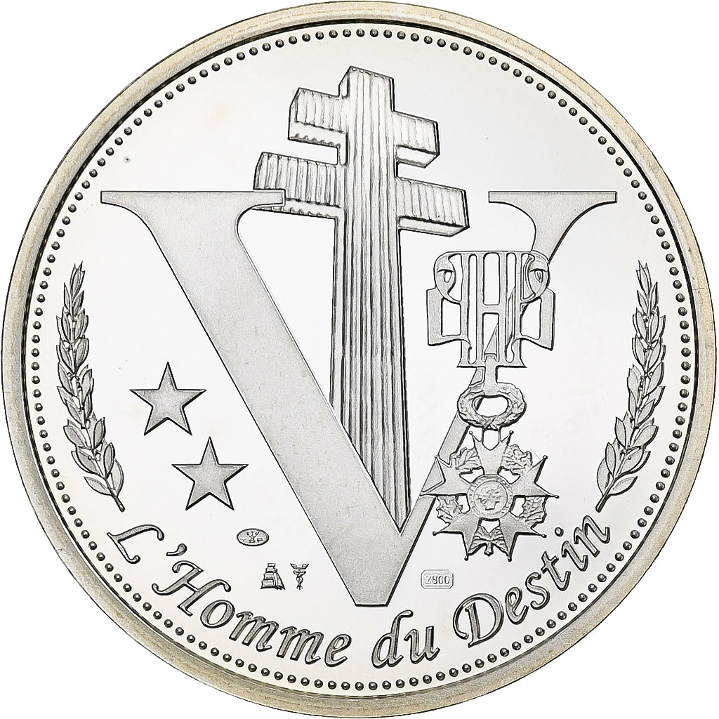 France, Médaille, Général De Gaulle, 1890-1970, Argent, BE, FDC