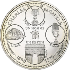 France, Médaille, Général De Gaulle, 1890-1970, Argent, BE, FDC