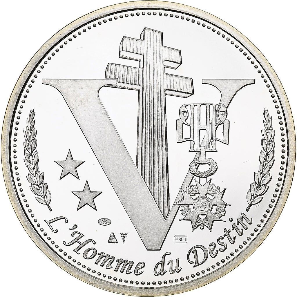 France, Médaille, Général De Gaulle, 1890-1970, Argent, BE, FDC