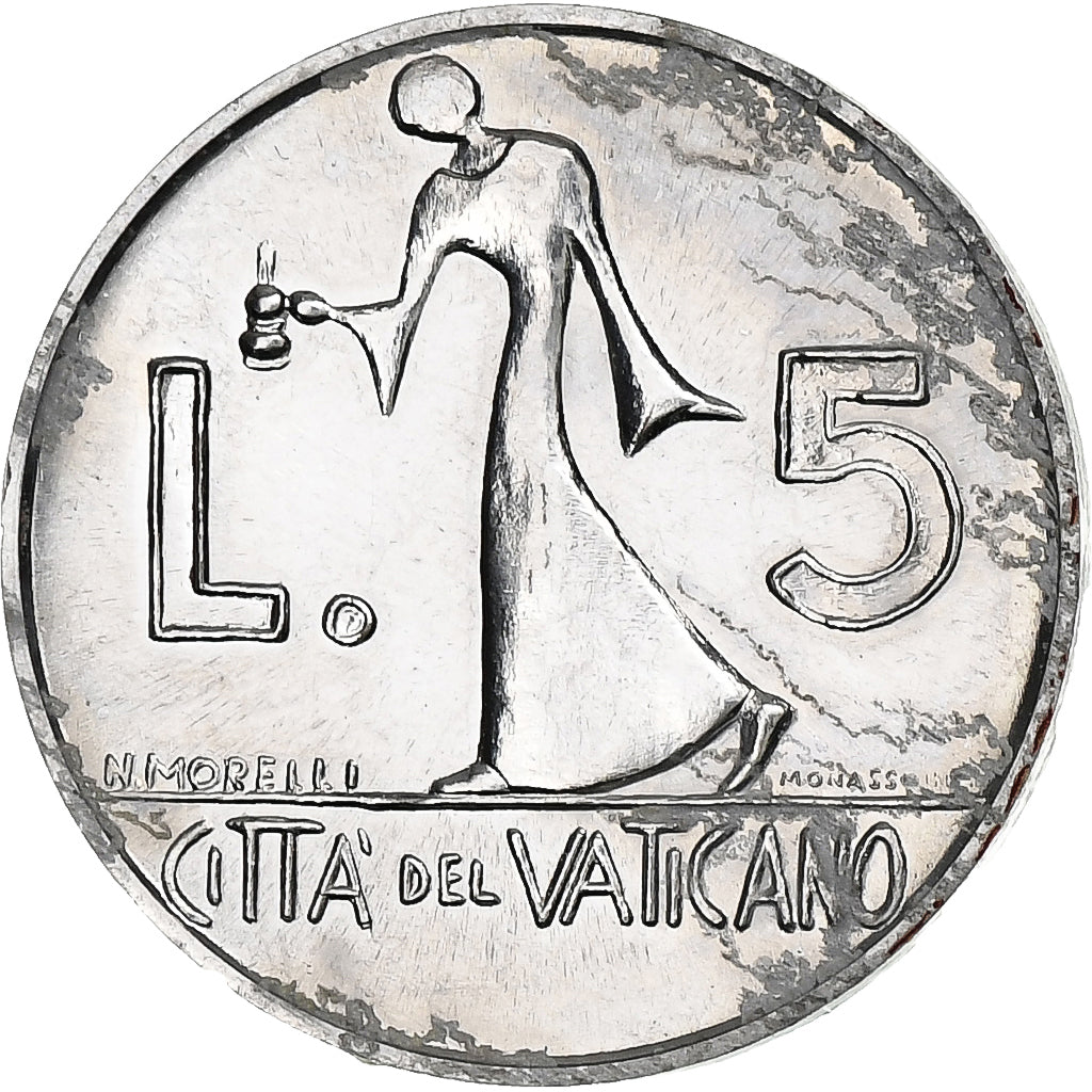 CITTÀ DEL VATICANO, Paul VI, 5 Lire, 1978, Rome, Alluminio, BB, KM:133