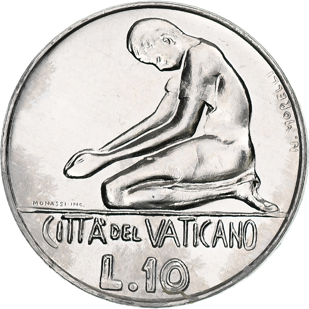 VATICAN CITY, Paul VI, 10 Lire, 1978, Rome, Aluminum, EF(40-45), KM:134