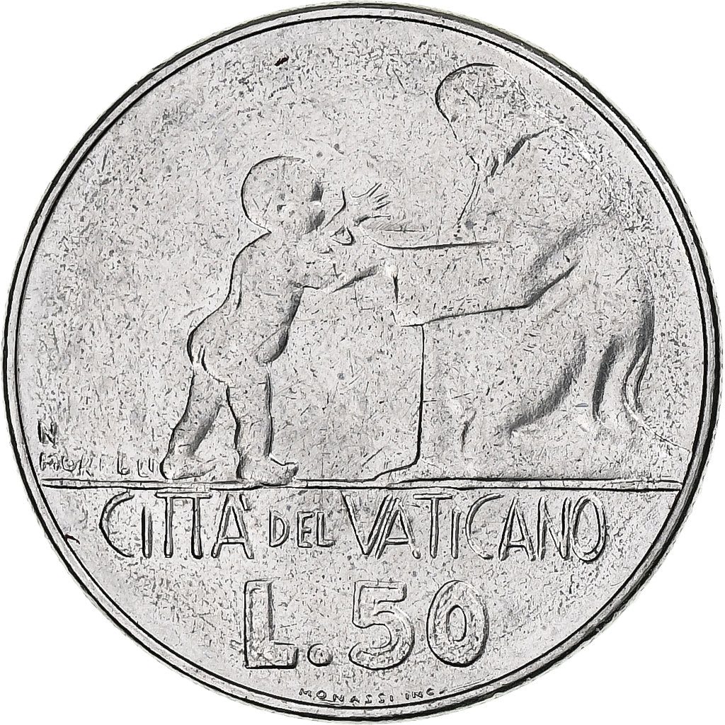 VATICAN CITY, Paul VI, 50 Lire, 1978, Rome, Stainless Steel, MS(65-70), KM:136