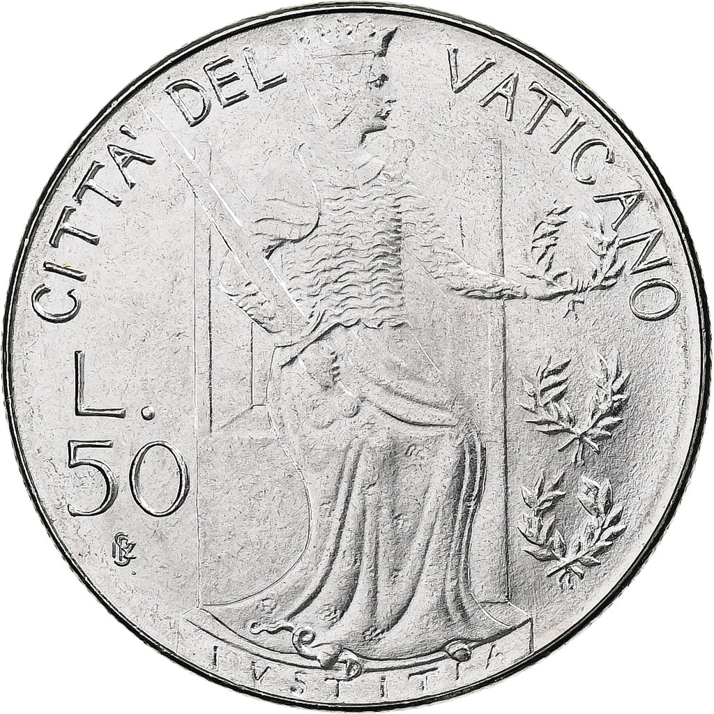 CITTÀ DEL VATICANO, John Paul II, 50 Lire, 1979, Rome, Acciaio inossidabile