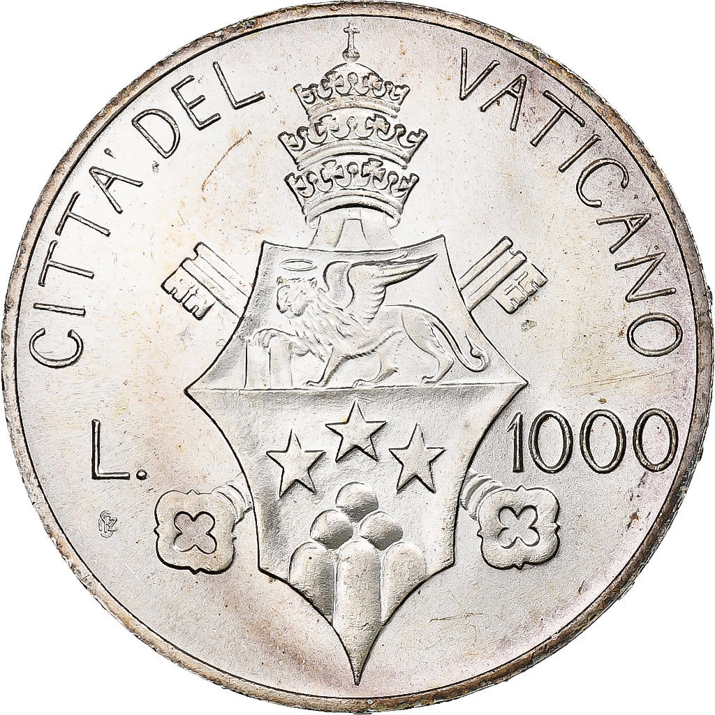 Vaticaanstad, John Paul I, 1000 Lire, 1978, Rome, Zilver, FDC, KM:142