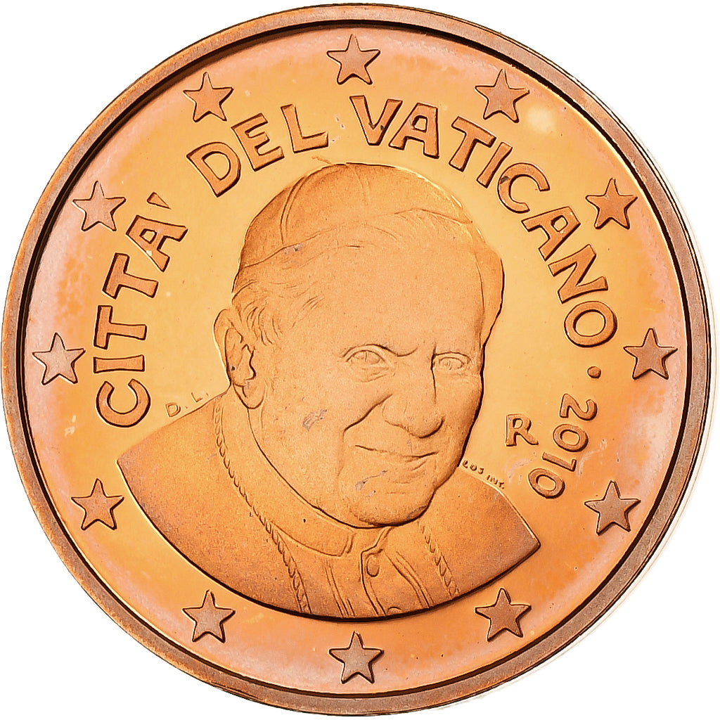 VATICAN CITY, Benedict XVI, 2 Euro Cent, 2010, Rome, Proof, Copper Plated Steel