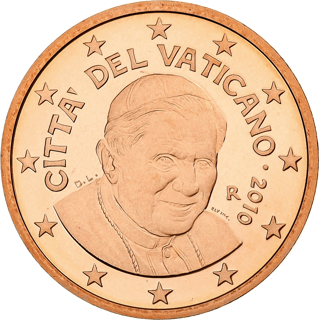PAŃSTWO WATYKAŃSKIE, Benedict XVI, 5 Euro Cent, Proof, 2010, Rome, Miedź