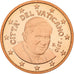 CIDADE DO VATICANO, Benedict XVI, 5 Euro Cent, Proof, 2010, Rome, Aço Cromado a
