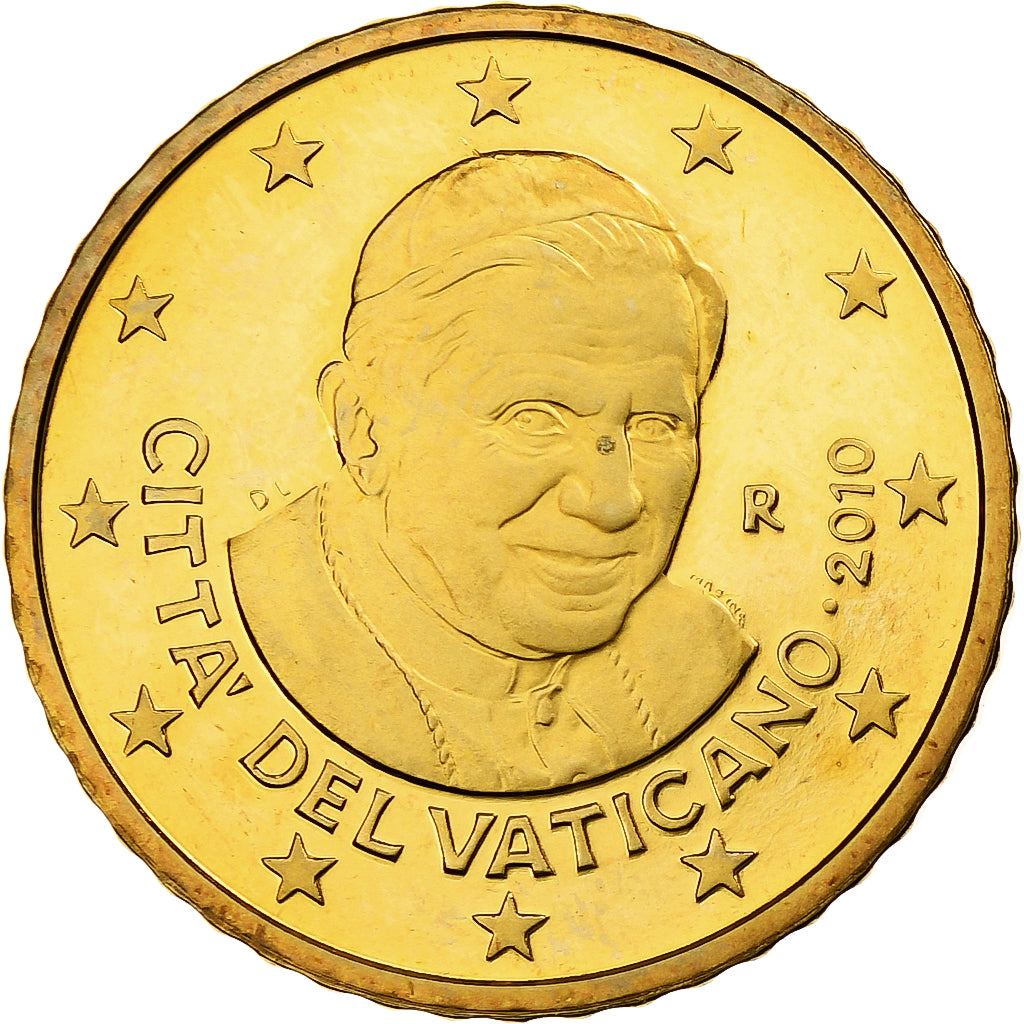 PAŃSTWO WATYKAŃSKIE, Benedict XVI, 50 Euro Cent, Proof, 2010, Rome, Mosiądz