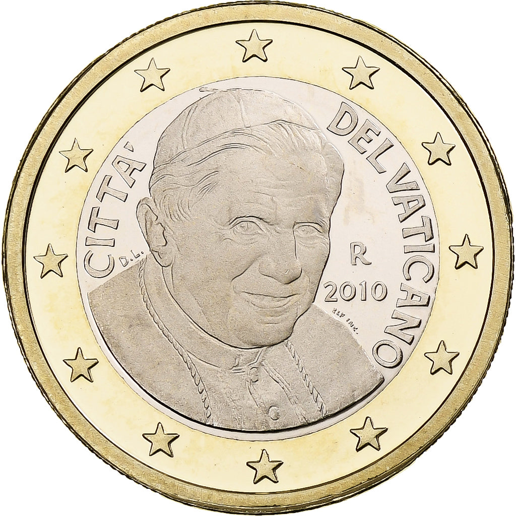 PAŃSTWO WATYKAŃSKIE, Benedict XVI, Euro, Proof, 2010, Rome, Bimetaliczny