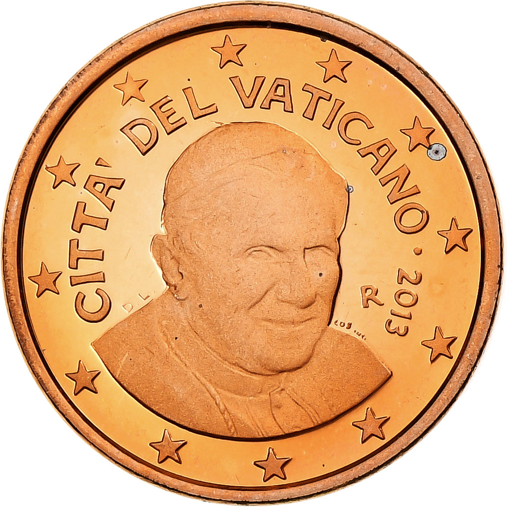 PAŃSTWO WATYKAŃSKIE, Benedict XVI, Euro Cent, Proof, 2013, Rome, Miedź