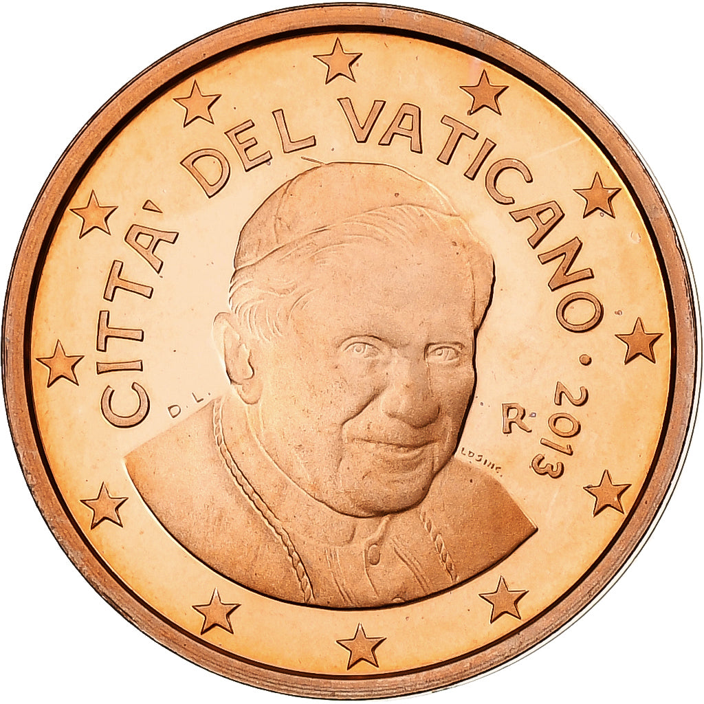 PAŃSTWO WATYKAŃSKIE, Benedict XVI, 2 Euro Cent, Proof, 2013, Rome, Miedź