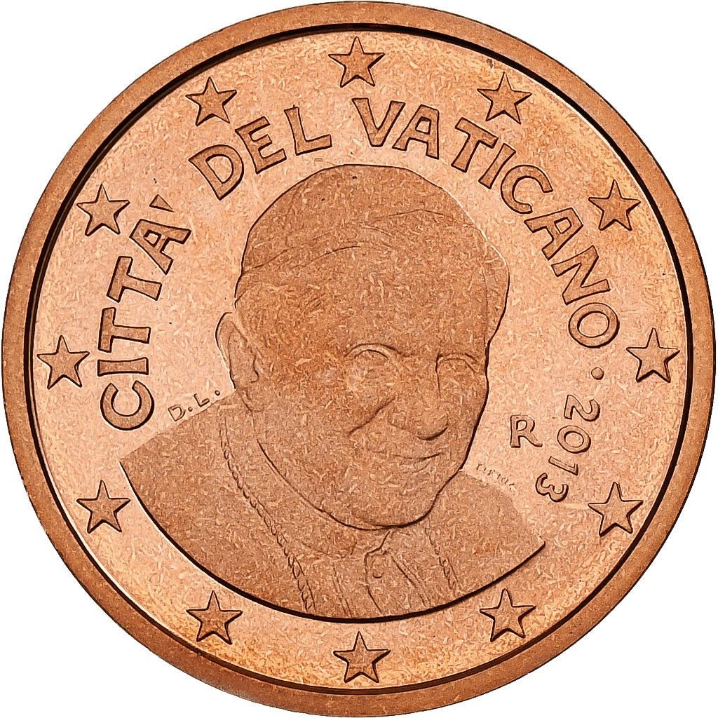 PAŃSTWO WATYKAŃSKIE, Benedict XVI, 5 Euro Cent, Proof, 2013, Rome, Miedź