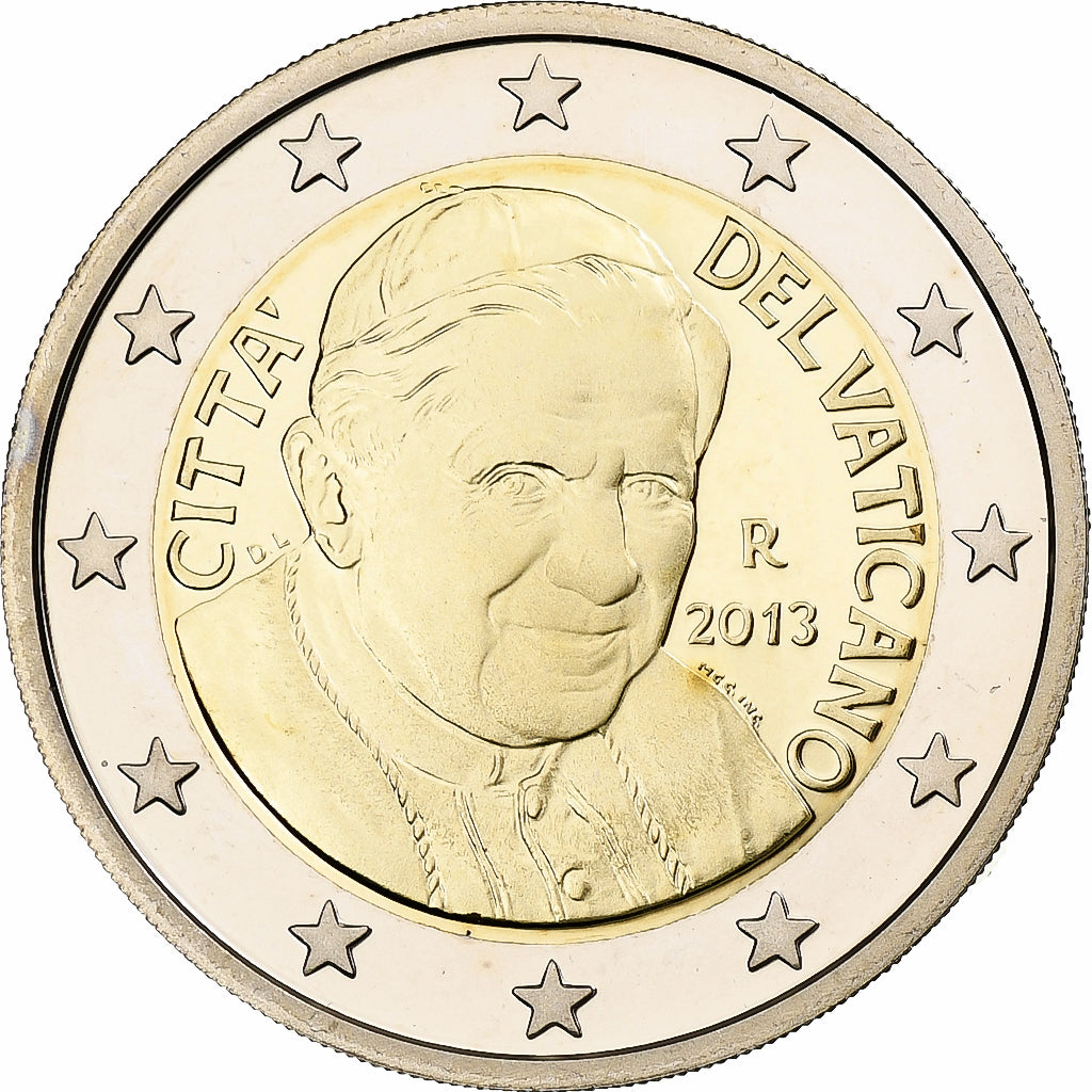 CITTÀ DEL VATICANO, Benedict XVI, 2 Euro, FS, 2013, Rome, Bi-metallico, FDC
