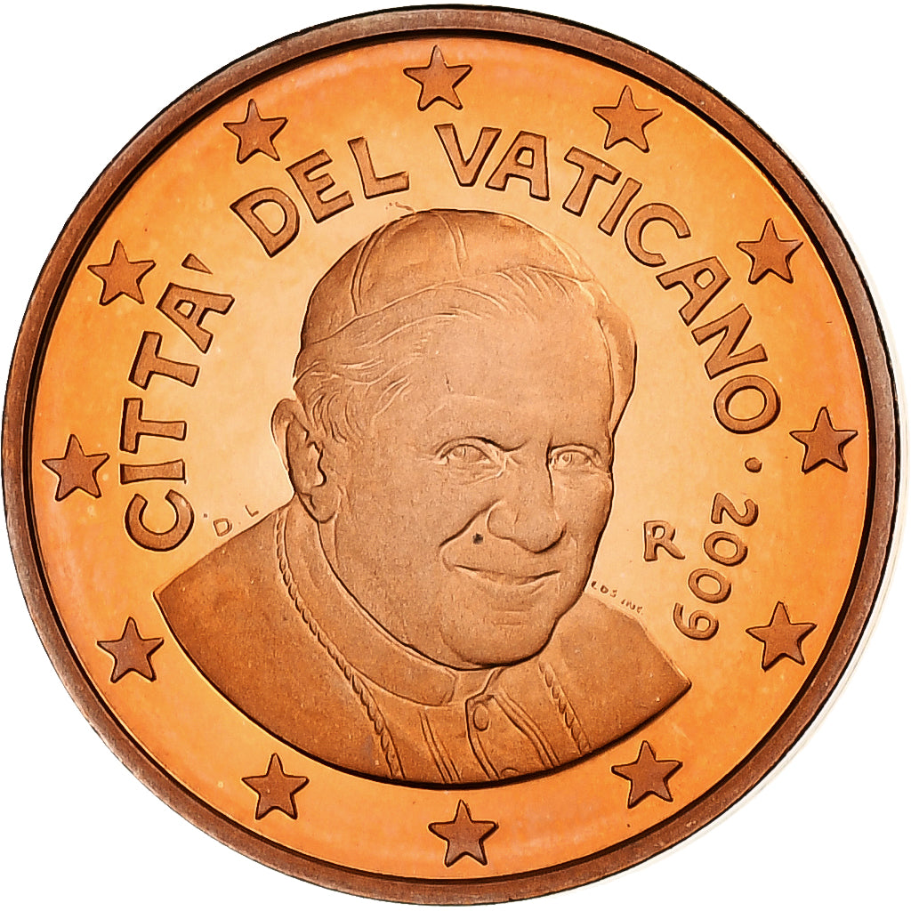 PAŃSTWO WATYKAŃSKIE, Benedict XVI, 2 Euro Cent, Proof, 2009, Rome, Miedź