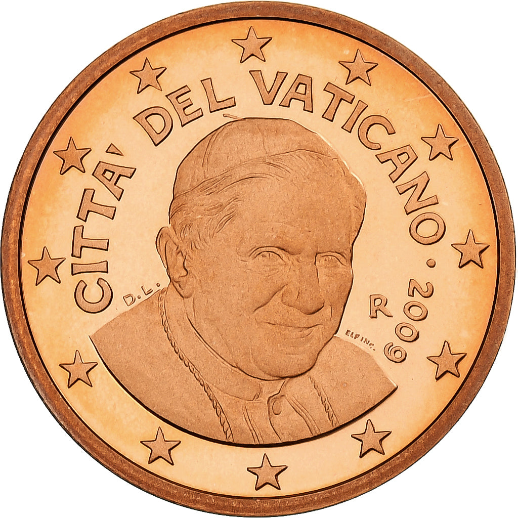 Cité du Vatican, Benedict XVI, 5 Euro Cent, BE, 2009, Rome, Cuivre plaqué