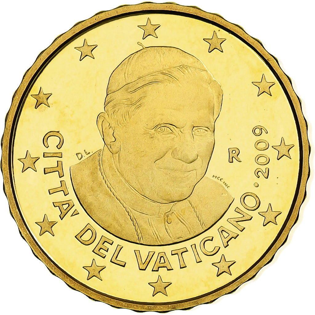 PAŃSTWO WATYKAŃSKIE, Benedict XVI, 10 Euro Cent, Proof, 2009, Rome, Mosiądz