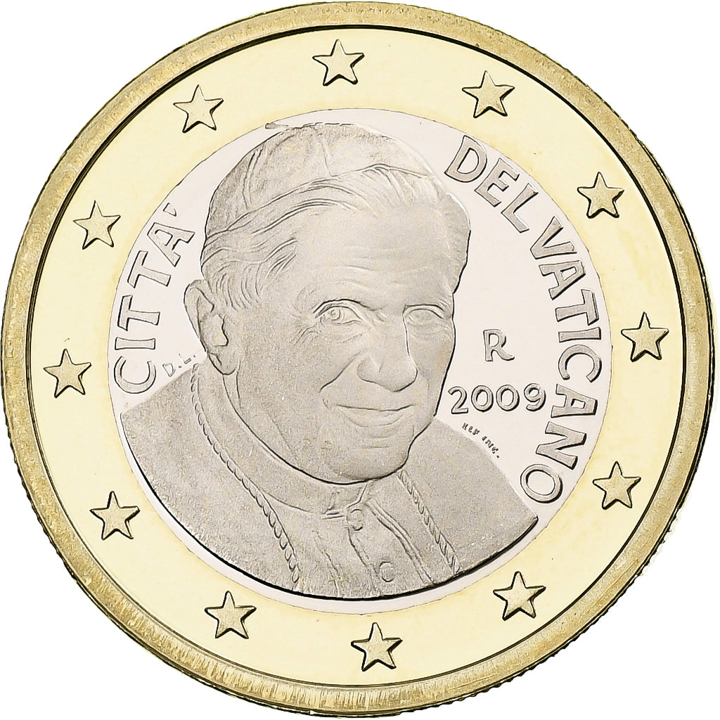 PAŃSTWO WATYKAŃSKIE, Benedict XVI, Euro, Proof, 2009, Rome, Bimetaliczny