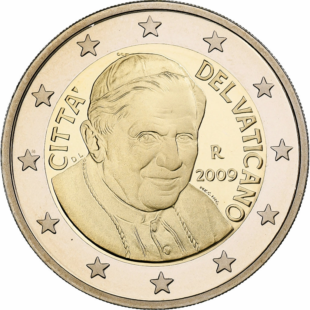 CITTÀ DEL VATICANO, Benedict XVI, 2 Euro, FS, 2009, Rome, Bi-metallico, FDC
