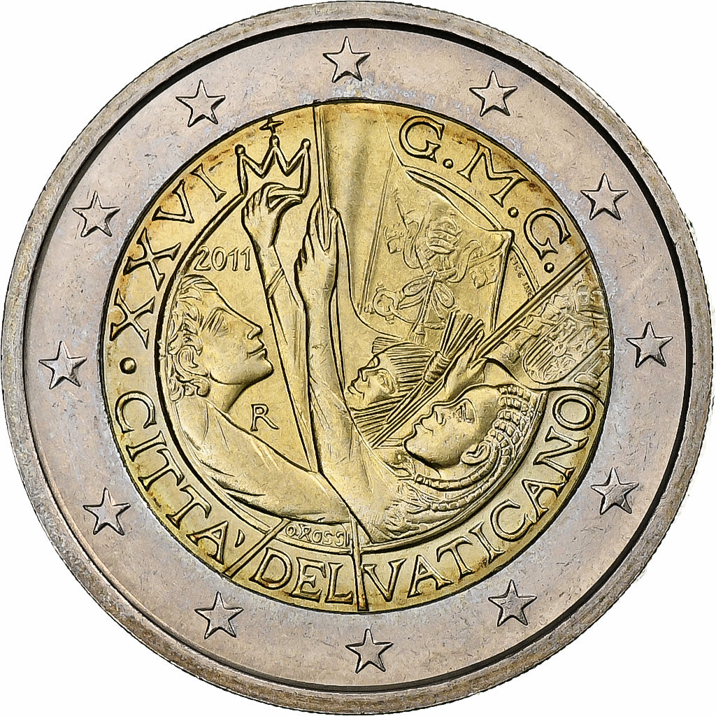 CITTÀ DEL VATICANO, Benedict XVI, 2 Euro, 2011, Rome, Bi-metallico, SPL, KM:426