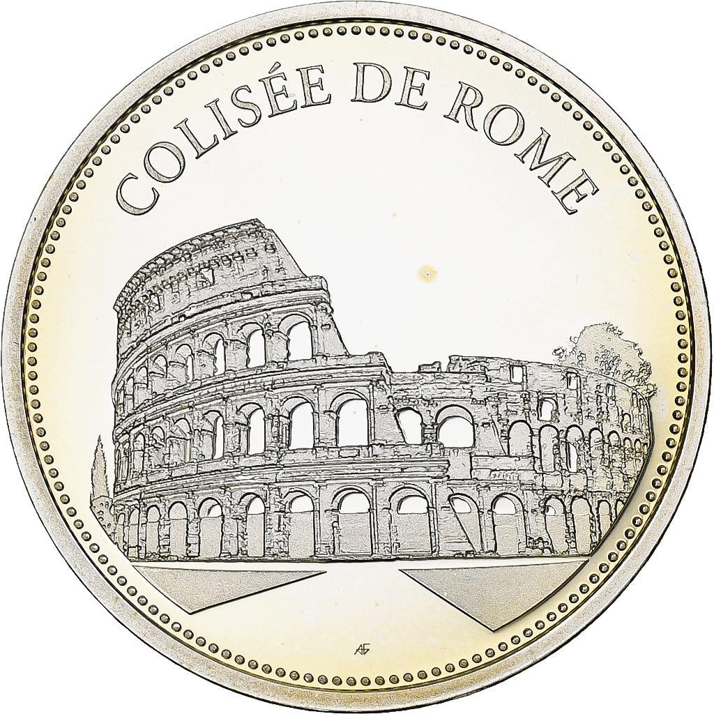 Italie, Médaille, 7 Merveilles du Monde, Colisée de Rome, Argent, BE, FDC