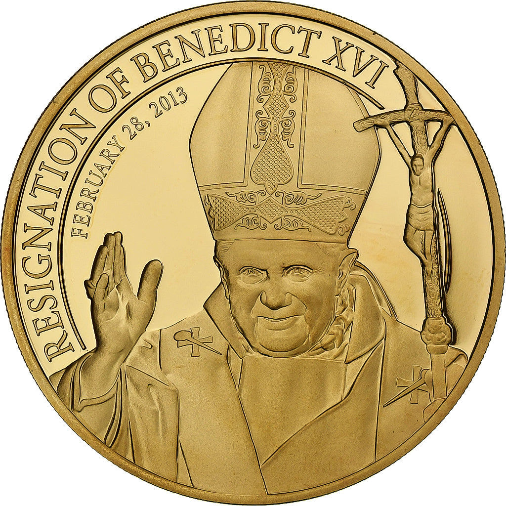 Cook Islands, Elizabeth II, Dollar, Pape Benoit XVI, 2013, Proof, Brass Or