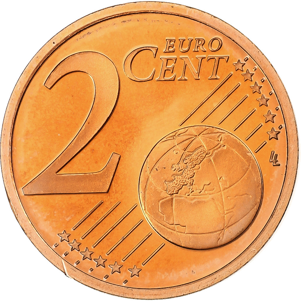 Monaco, Rainier III, 2 Euro Cent, Proof / BE, 2001, Paris, Copper Plated Steel