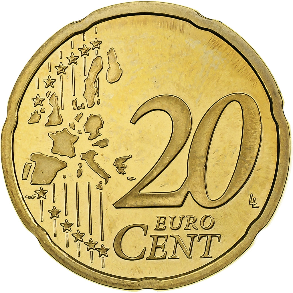 Monaco, Rainier III, 20 Euro Cent, Proof / BE, 2001, Paris, Messing, STGL