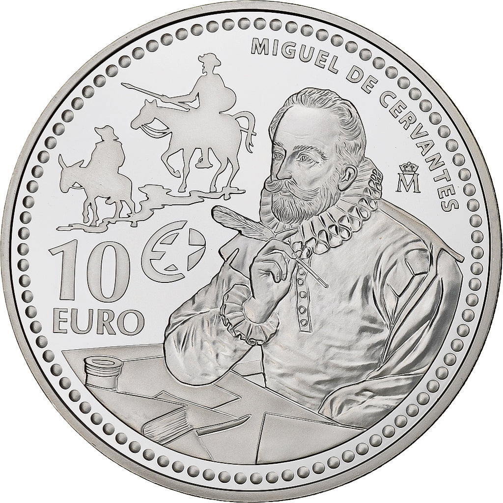 Espanha, Juan Carlos I, 10 Euro, Don Quixote, Proof, 2013, Madrid, Prata
