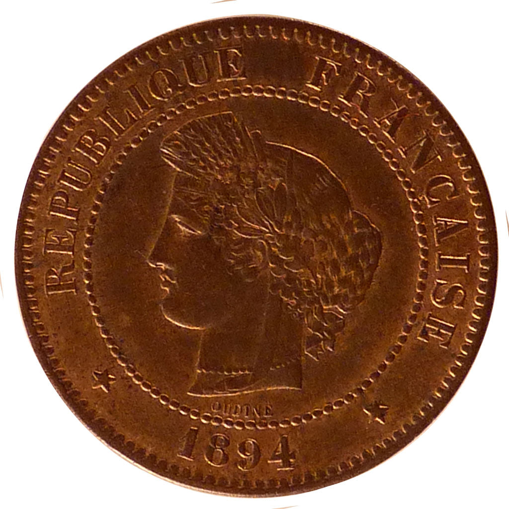 Francia, Cérès, 5 Centimes, 1894, Paris, SPL, Bronzo, KM:821.1, Gadoury:157a