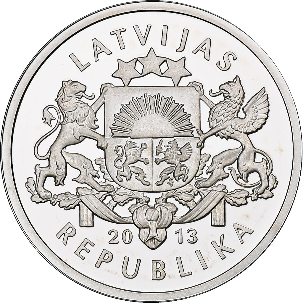 Letónia, 20 Latu, 2013, Utrecht, Proof, Prata, MS(65-70), KM:138