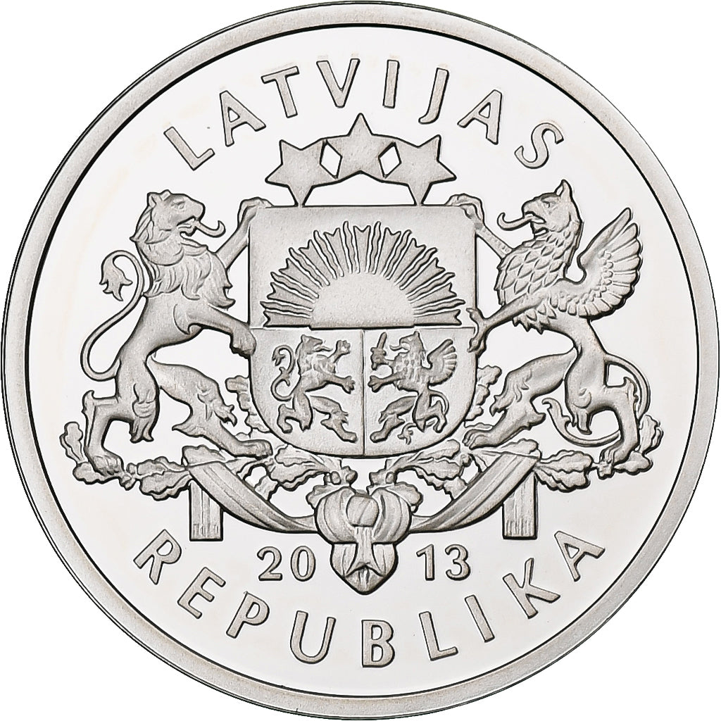 Letónia, 20 Latu, 2013, Utrecht, Proof, Prata, MS(65-70), KM:138