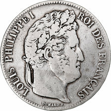 Francia, 5 Francs, Louis-Philippe, 1836, Strasbourg, Argento, MB, Gadoury:678