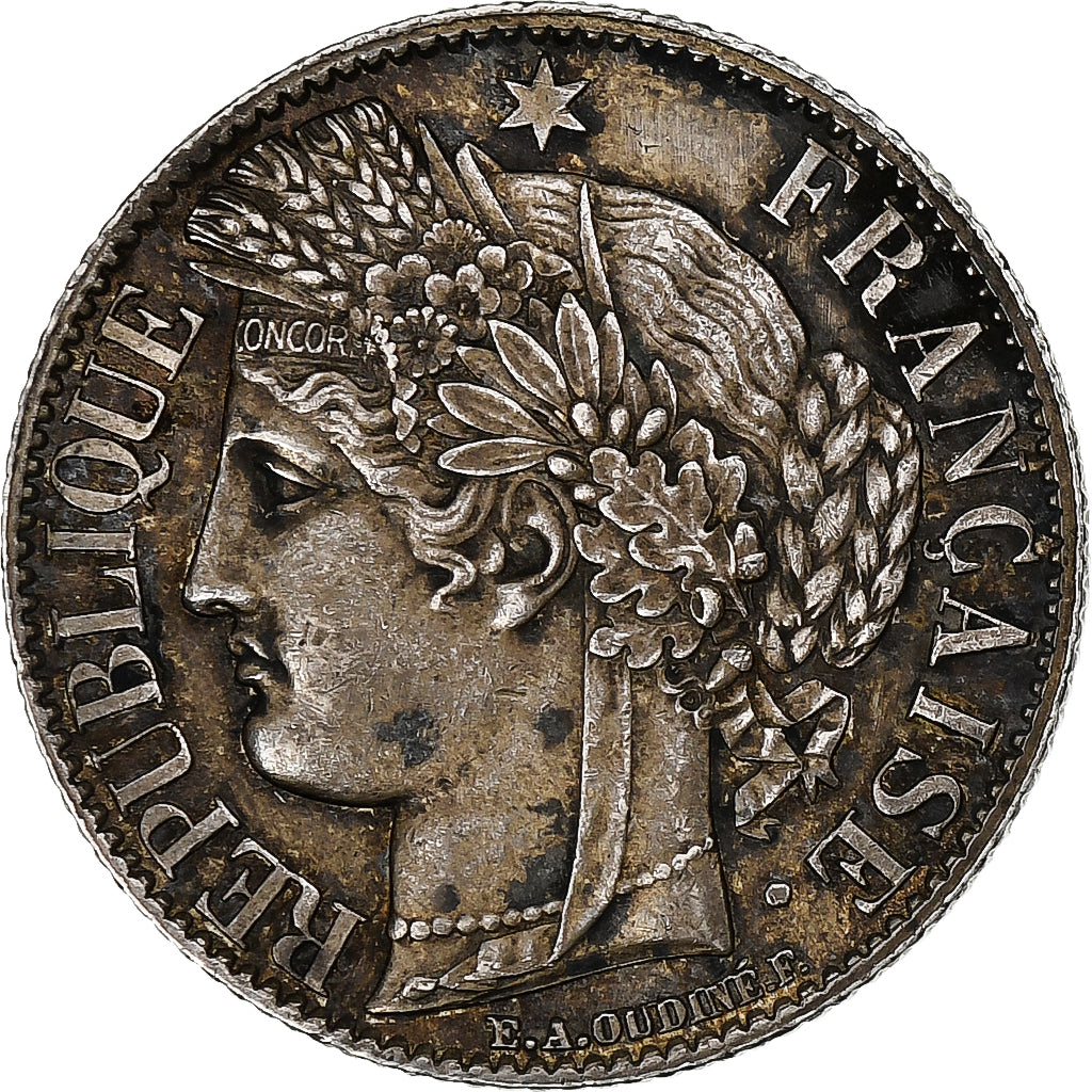 Francia, Franc, Cérès, 1872, Paris, Argento, BB, Gadoury:465a, KM:822.1