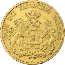 Stati tedeschi, HAMBURG, 20 Mark, 1897, Hamburg, Oro, BB, KM:618