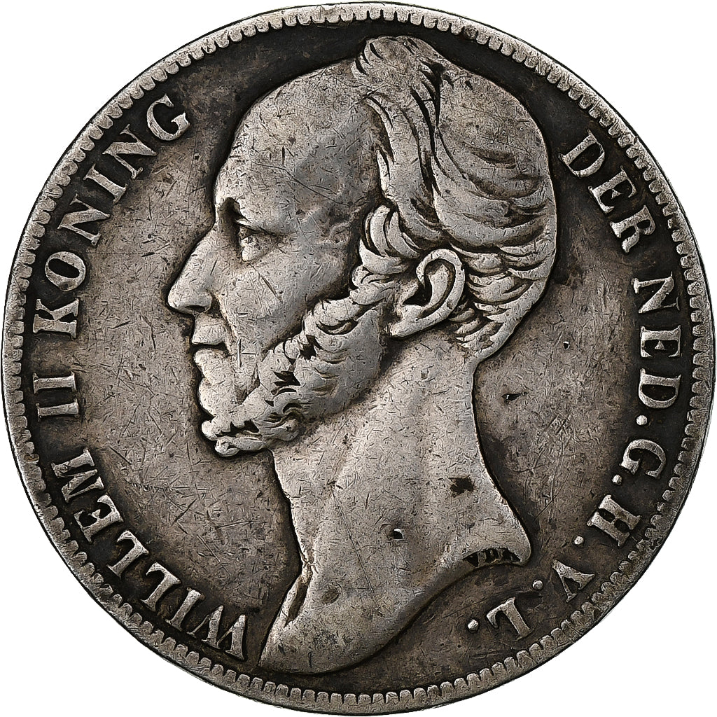 Netherlands, William II, Gulden, 1848, Silver, VF(30-35), KM:66