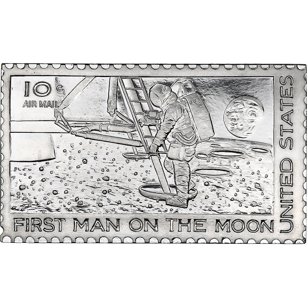 Francja, Token, 1er Pas sur La lune, Monnaie de Paris, Srebro, MS(65-70)