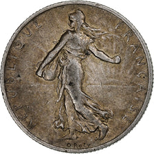 Francia, 2 Francs, Semeuse, 1908, Paris, Argento, MB, Gadoury:532, KM:845.1