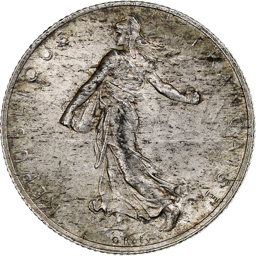 Francia, 2 Francs, Semeuse, 1919, Paris, Argento, BB+, Gadoury:532, KM:845.1